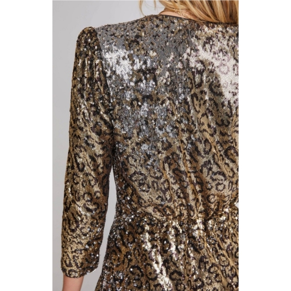 ASTR The Label | Selene Leopard Sequin Dress - Gold/Black - Picture 3 of 16